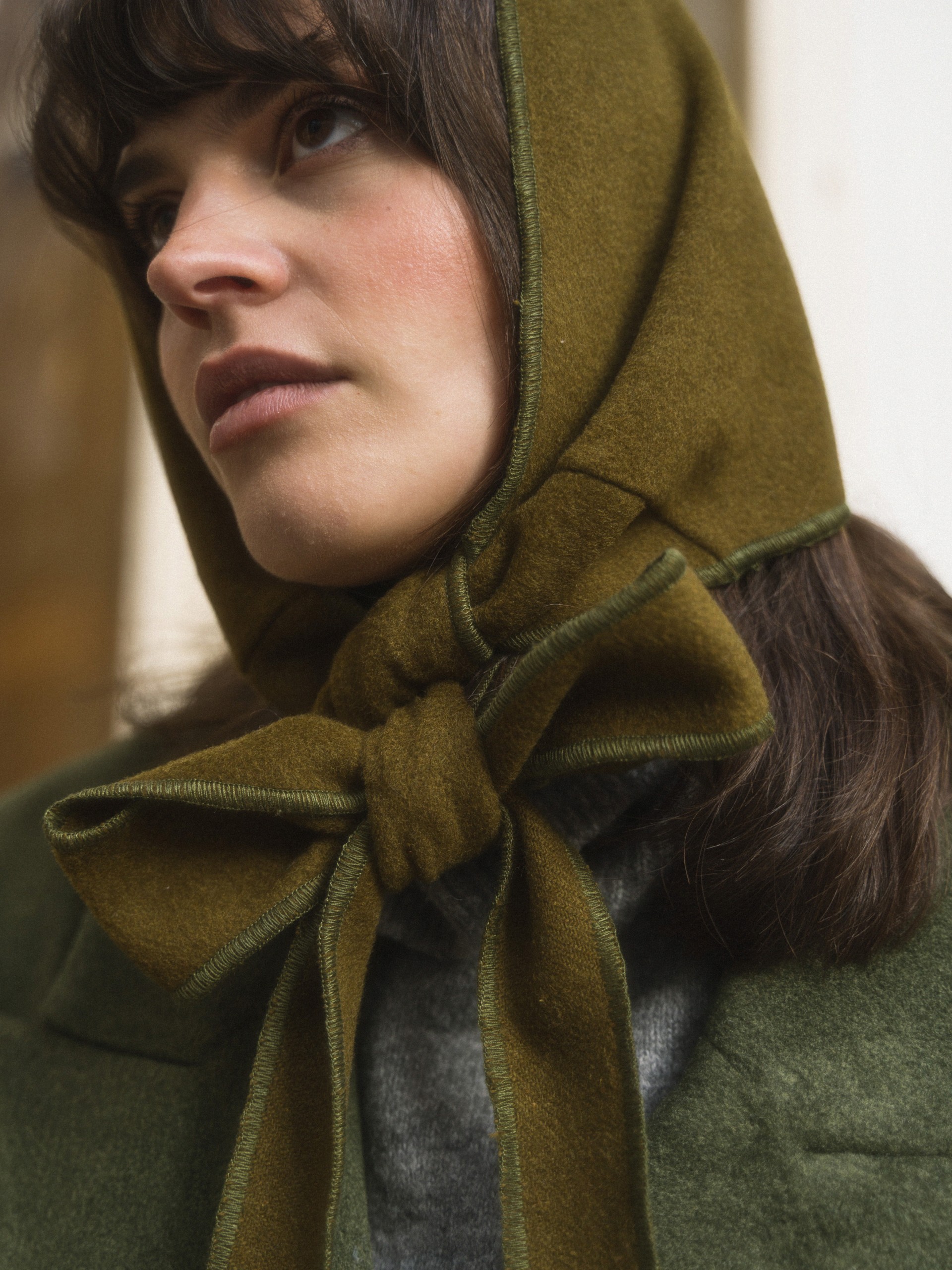 Khaki Hooded Scarf