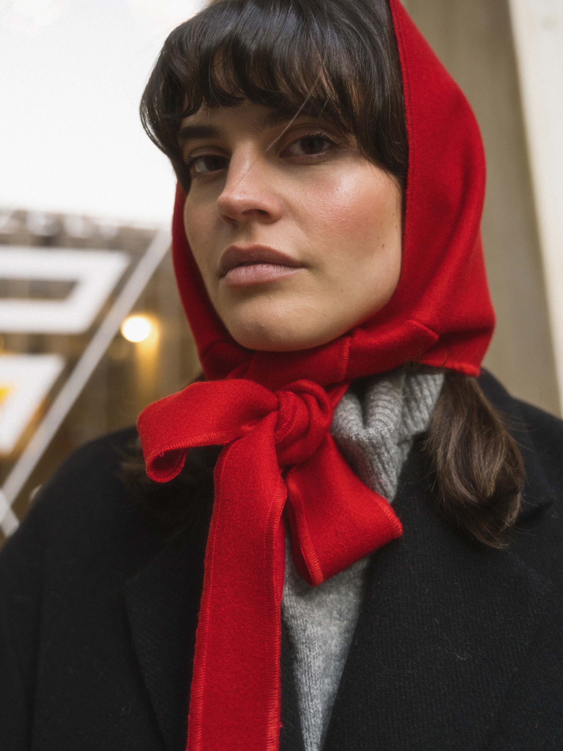 Red Hooded Scarf