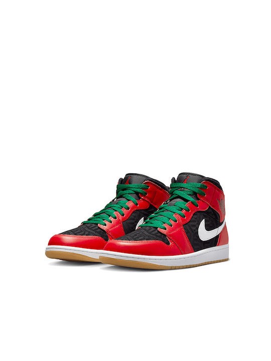 AIR JORDAN 1MID RETRO FOR MEN BLACK- FIRE RED- WHITE DQ8417-006