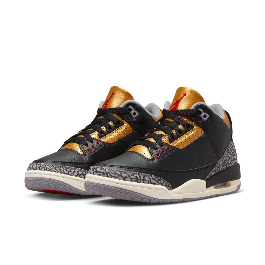 JORDAN AIR JORDAN 3 RETRO BLACK/ FIRE RED/ METALLIC GOLD/ CEMENT GREY  CK9246-067